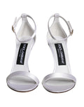 Sandales à talons blanches Dolce & Gabbana KEIRA avec bride à la cheville, style élégant et chic.