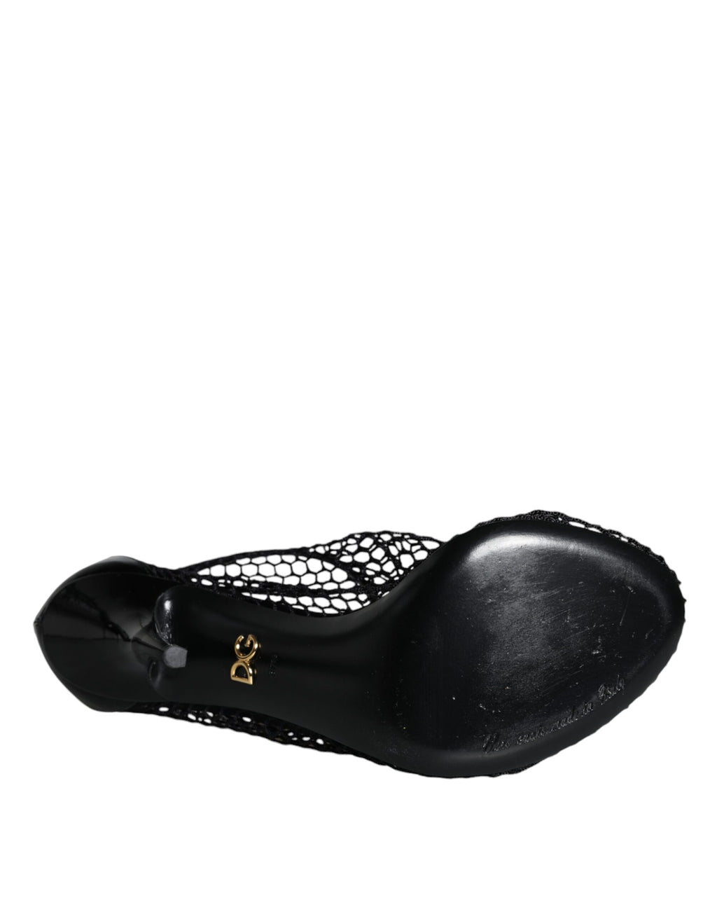 Sandales à talons en mesh noir et cuir Dolce & Gabbana Keira, chaussures élégantes avec design sophistiqué.