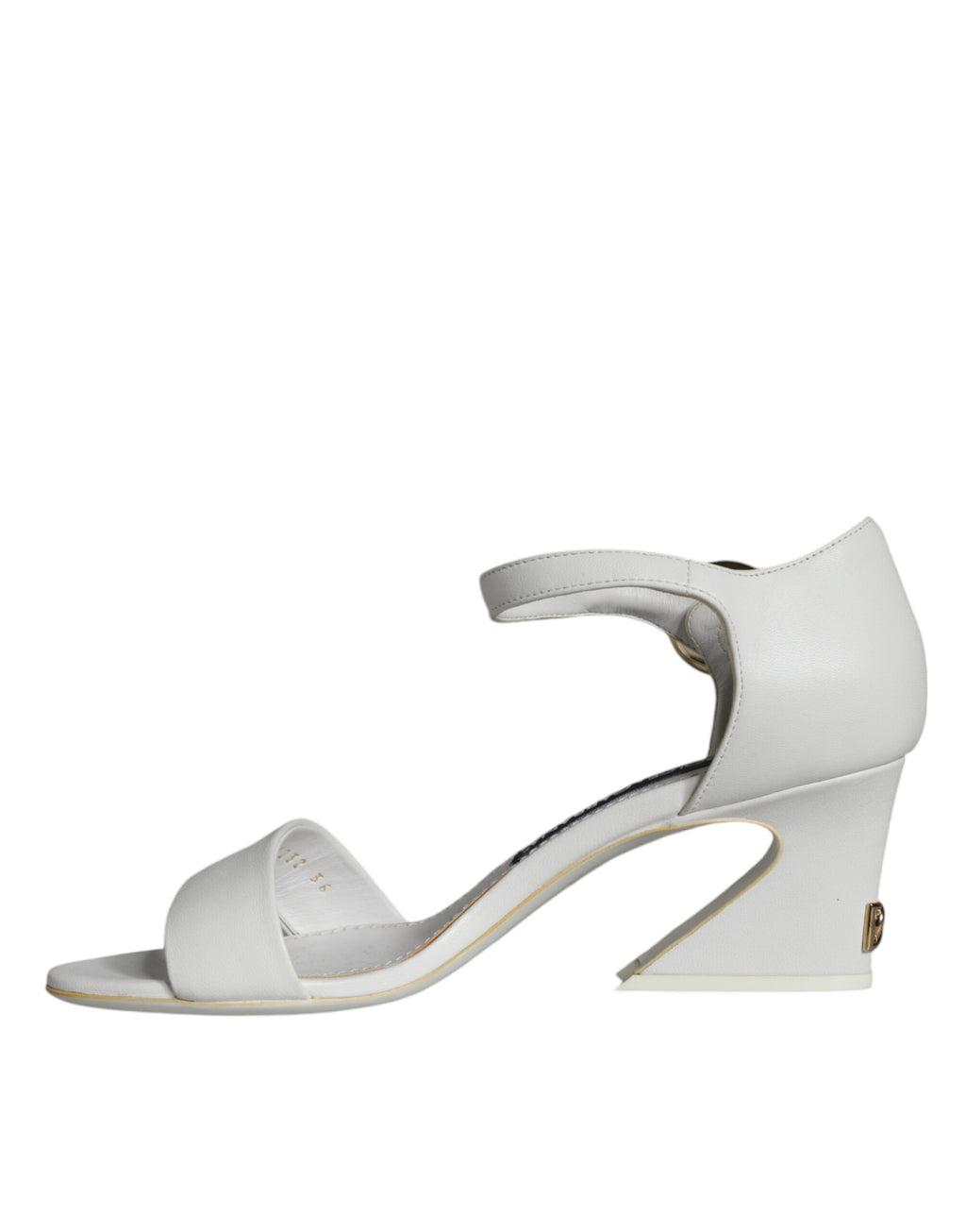 Sandales à talons en cuir blanc Dolce & Gabbana Keira, chaussures élégantes avec bride fine et semelle en cuir.