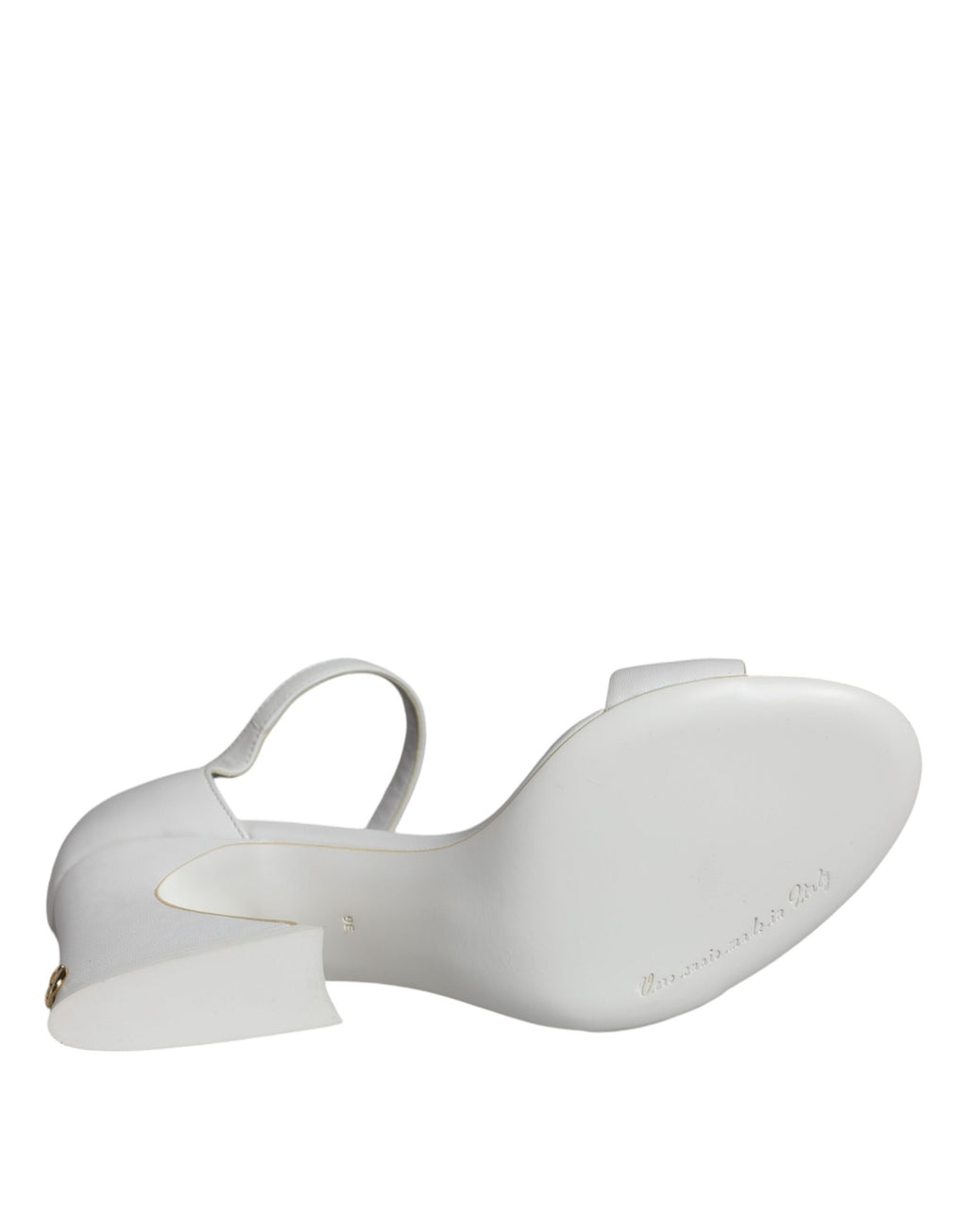 Sandales à talons en cuir blanc Dolce & Gabbana Keira, chaussures élégantes avec bride fine et semelle en cuir.