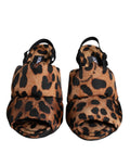 Sandales à talons Dolce & Gabbana Keira en leopard marron, chaussures élégantes avec bride à talon slingback.