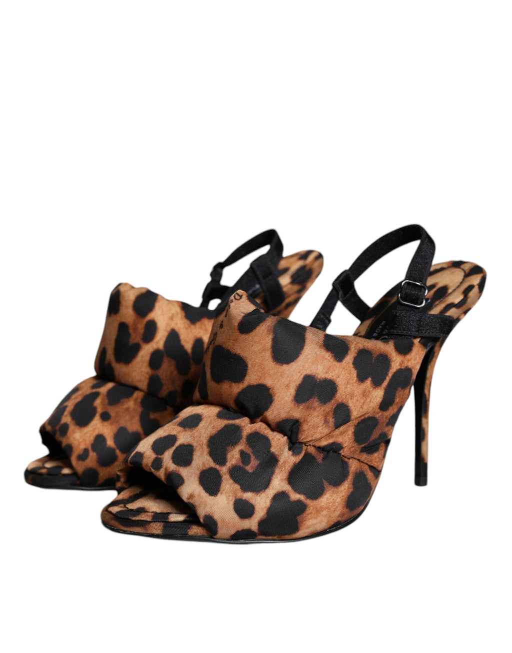 Sandales à talons Dolce & Gabbana Keira en leopard marron, modèle slingback avec design élégant et motif animal.