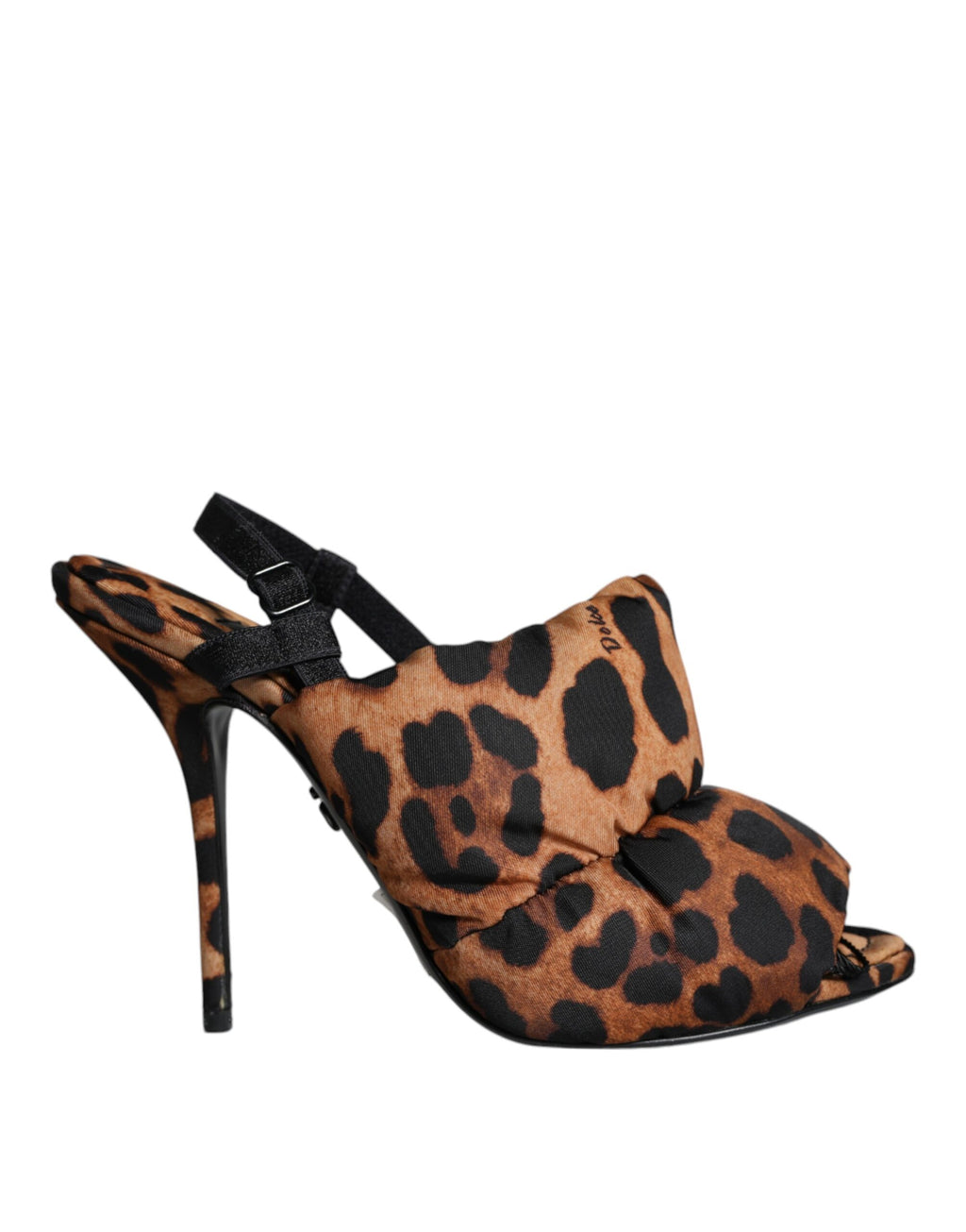 Sandales Dolce & Gabbana Keira à talons en cuir marron avec imprimé léopard pour femmes.