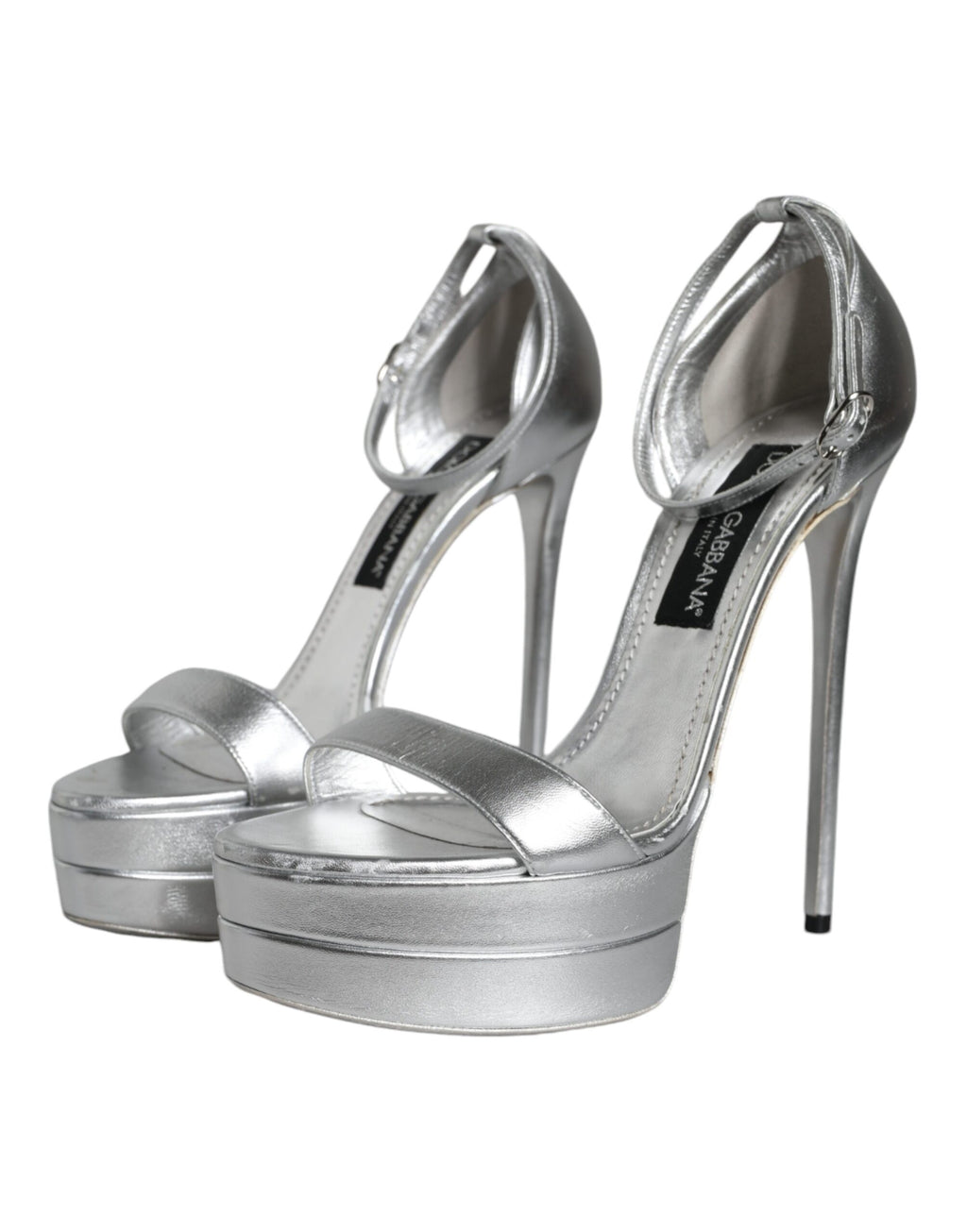 Sandales à talons Dorés Dolce & Gabbana KEIRA avec brides à la cheville et design élégant, visibles sur la chaussure.