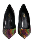 Chaussures à talons Dolce & Gabbana en cuir exotique multicolore, ballerines élégantes pour femmes.