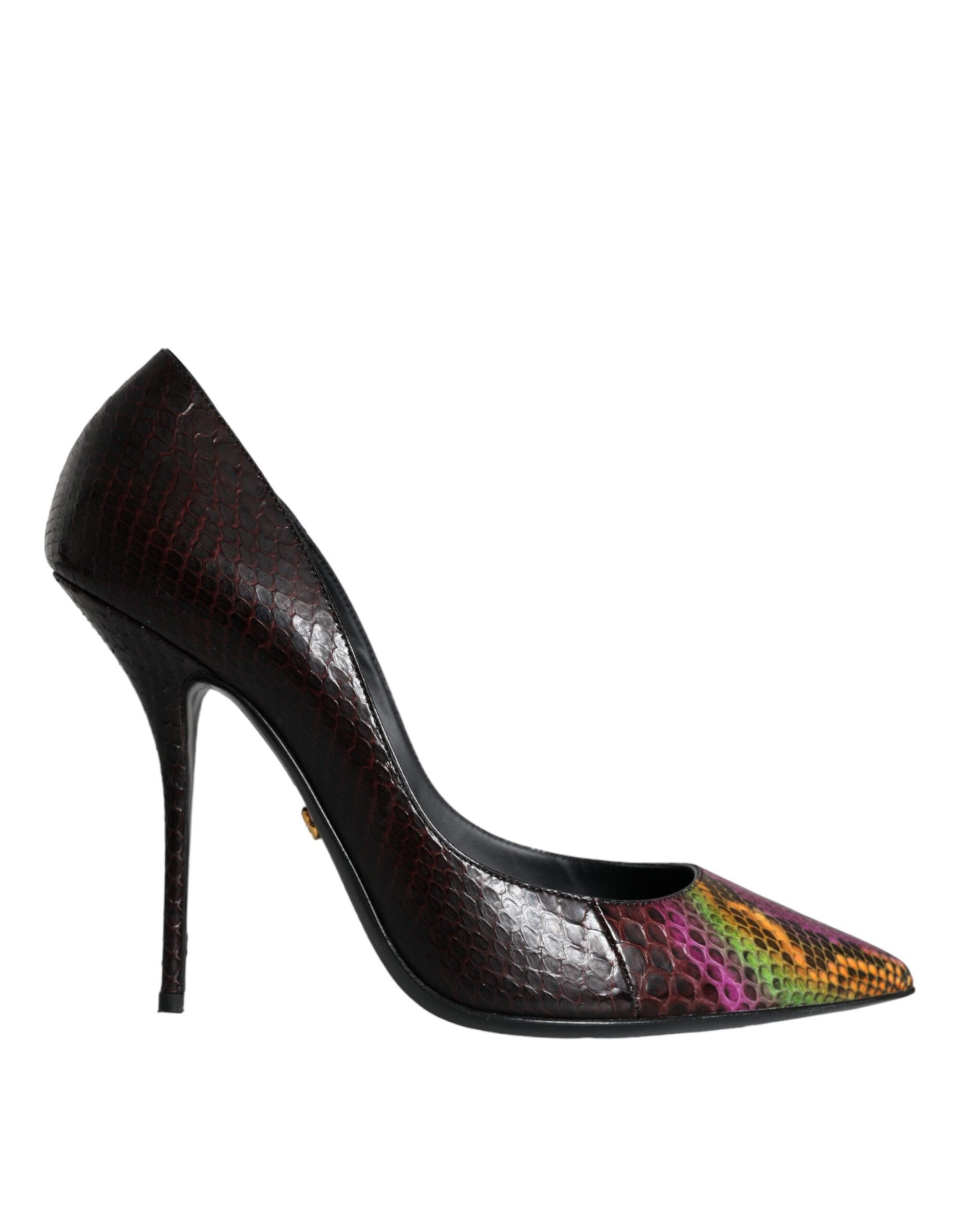 Escarpins Dolce & Gabbana en cuir exotique multicolore avec talons, chaussures élégantes pour femmes.