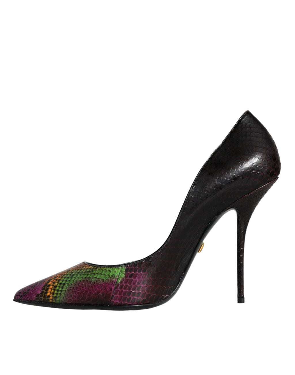 Escarpins Dolce & Gabbana en cuir exotique multicolore, talons hauts et design élégant pour femmes.