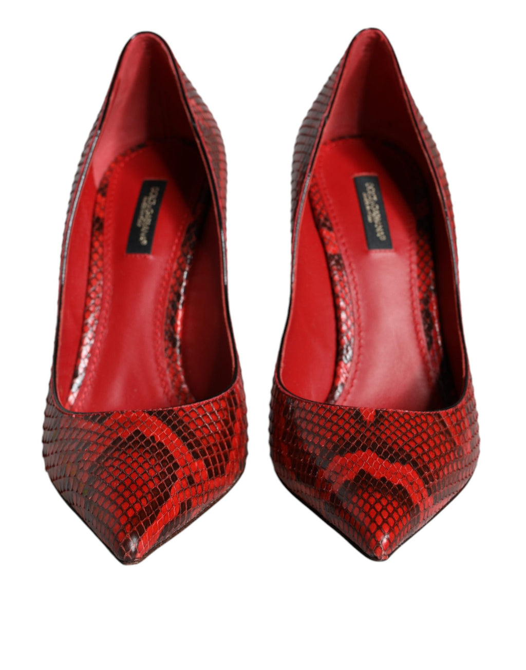 Chaussures à talons aiguilles rouges en cuir de luxe Dolce & Gabbana, élégantes et sophistiquées pour femmes.