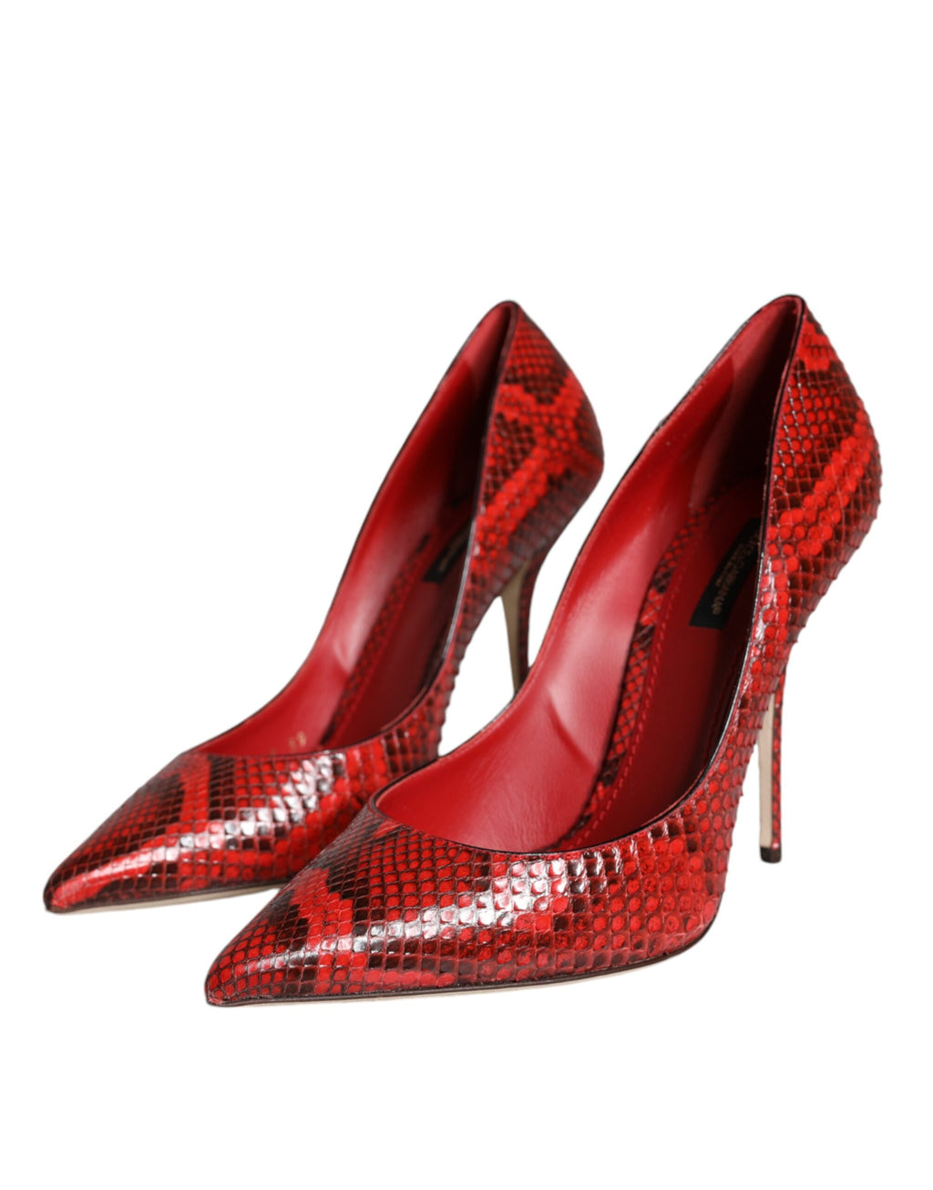 Escarpins à talons aiguilles en cuir rouge Dolce & Gabbana, chaussures élégantes pour femmes.