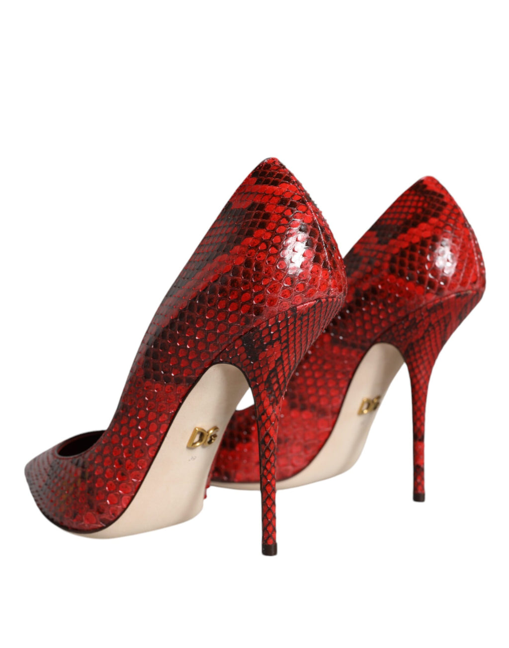 Escarpins à talons aiguilles en cuir rouge Dolce & Gabbana, chaussures de mode élégantes pour femmes.