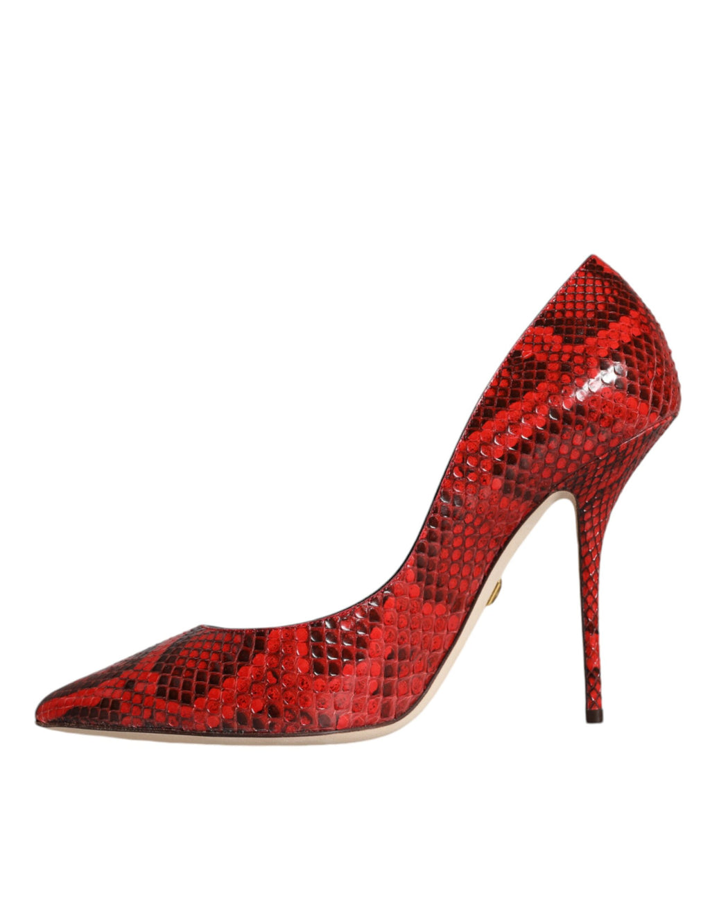 Escarpins à talons aiguilles en cuir rouge Dolce & Gabbana, chaussures élégantes pour femmes.