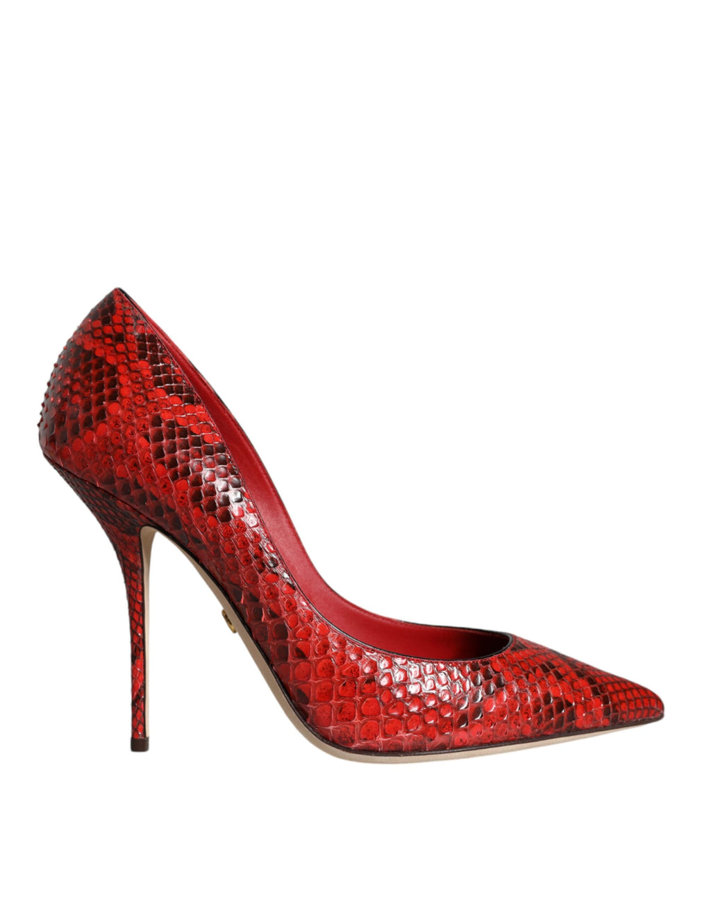 Chaussures à talons aiguilles rouges Dolce & Gabbana en cuir, stilettos élégants pour femme.