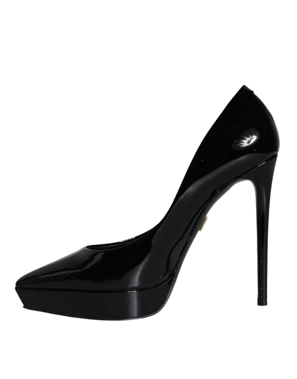 Chaussures à talons plateformes en cuir noir de Dolce & Gabbana, escarpins élégants pour femmes.