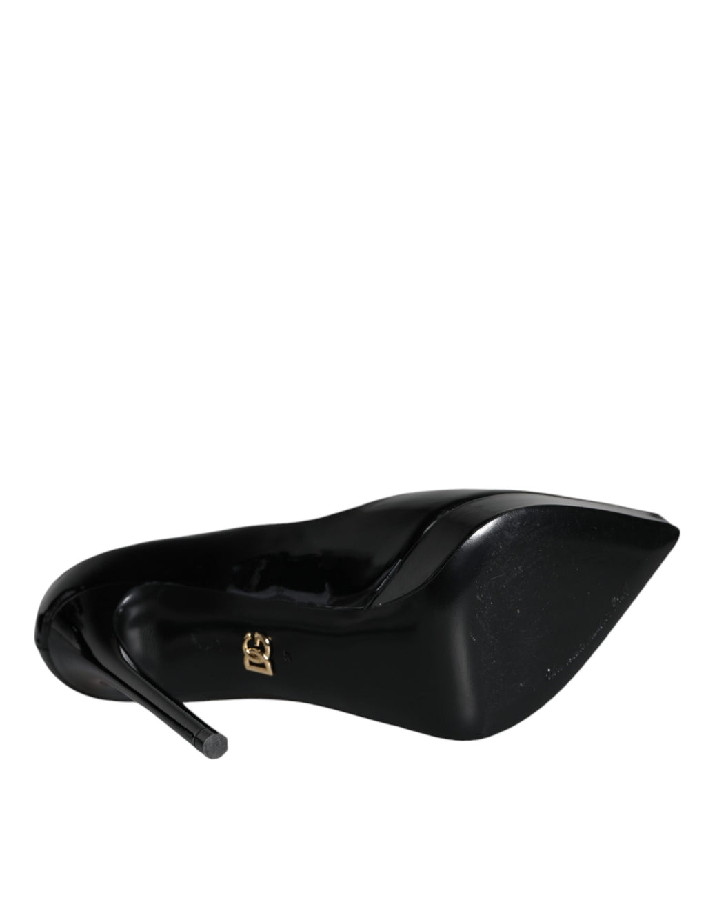 Chaussures à talons plateforme en cuir noir Dolce & Gabbana, élégantes et sophistiquées, vues de face.