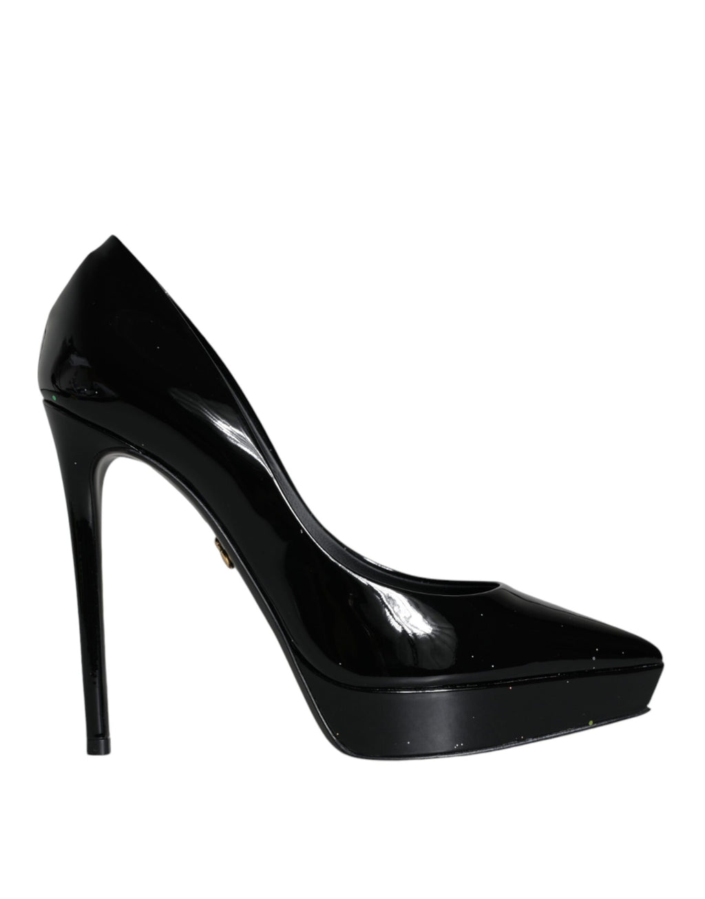 Escarpins à plateforme en cuir noir Dolce & Gabbana, chaussures élégantes avec talons hauts et finition raffinée.