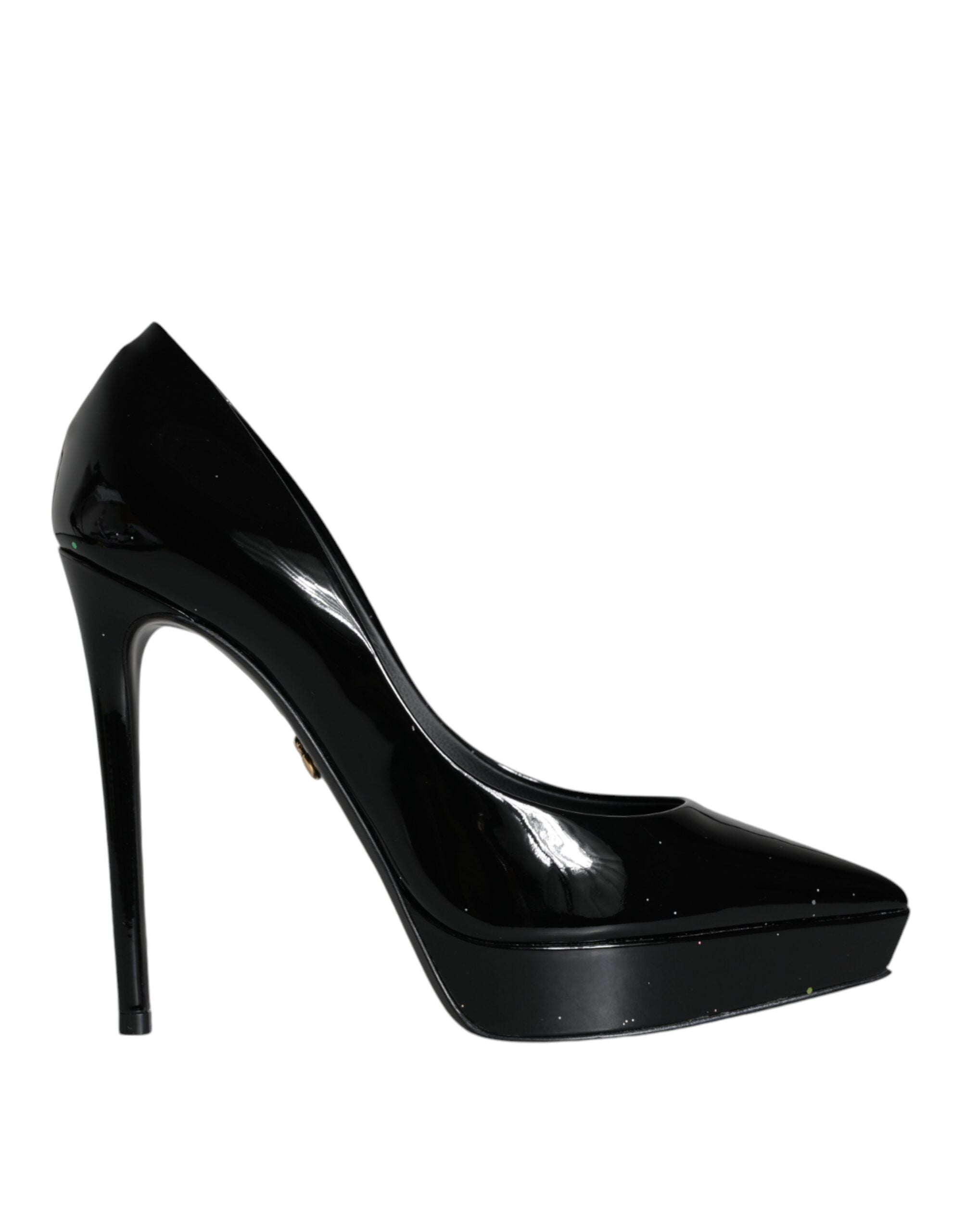 Escarpins à plateforme en cuir noir Dolce & Gabbana, chaussures élégantes avec talons hauts et finition raffinée.