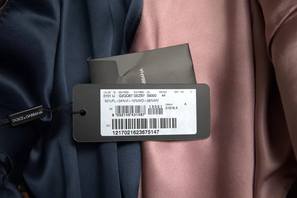 Blazer pour homme Dolce & Gabbana à motif patchwork multicolore, coupe simple à un bouton, style élégant et moderne.