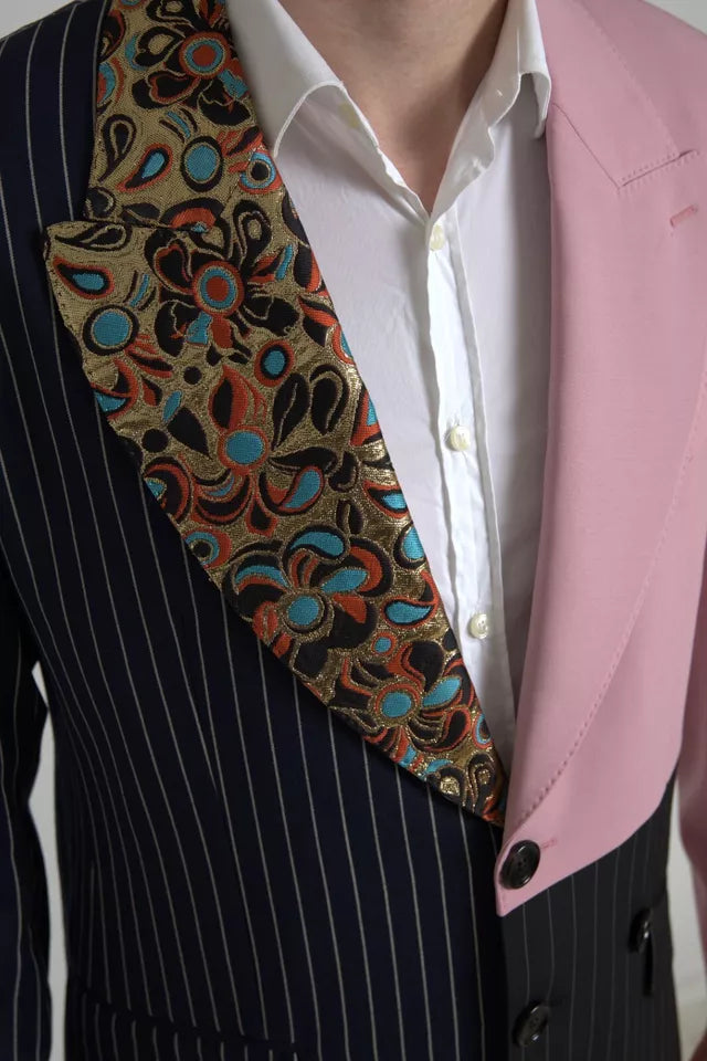 Veste blazer Dolce & Gabbana à carreaux multicolores, boutonnée simple, style élégant et moderne, vue de face.
