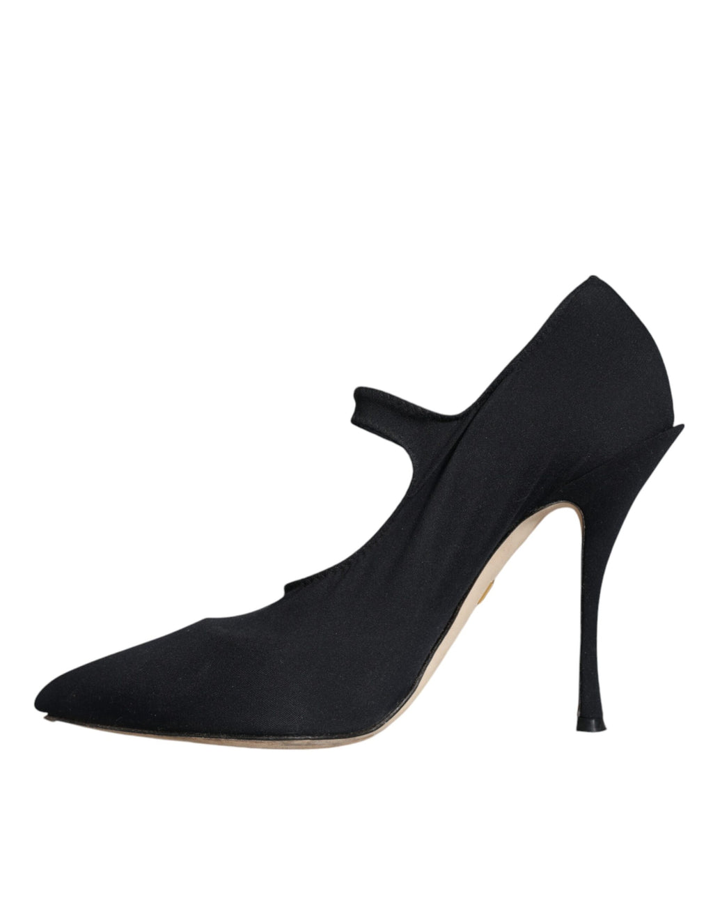 Chaussures à talons Dolce & Gabbana Mary Jane en jersey noir avec cristaux, élégantes et sophistiquées.