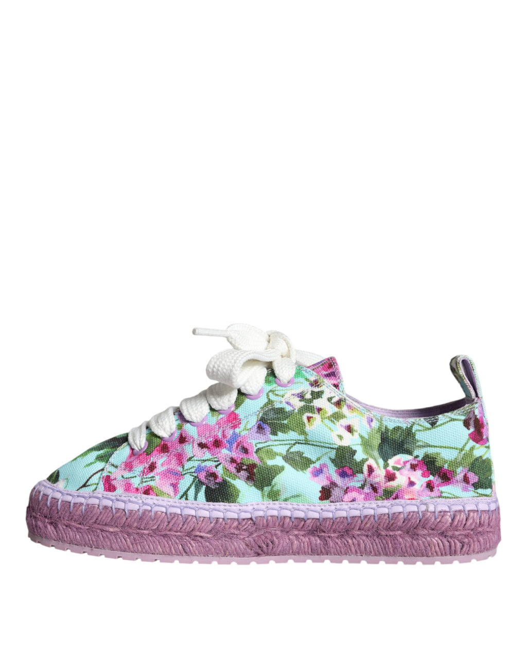 Espadrilles Dolce & Gabbana à motif floral multicolore en toile, chaussures sneaker confortables et stylées.