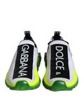 Chaussures sneakers Dolce & Gabbana Sorrento blanches et jaunes, slip-on, pour homme, vue de face.