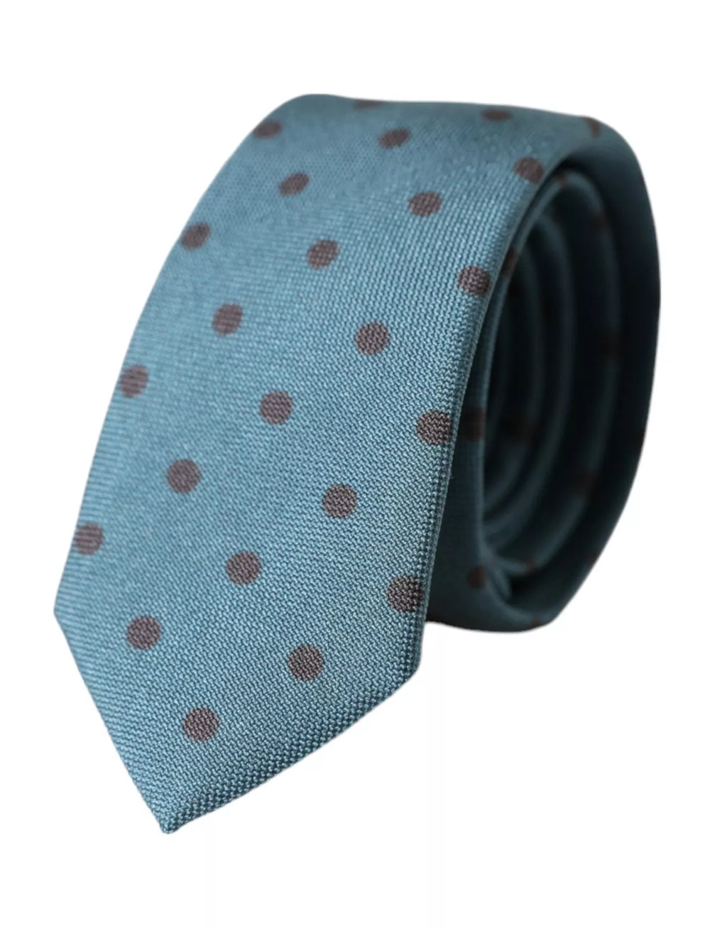 Dolce & Gabbana Blue Black Polka Dot Silk Adjustable Men Tie