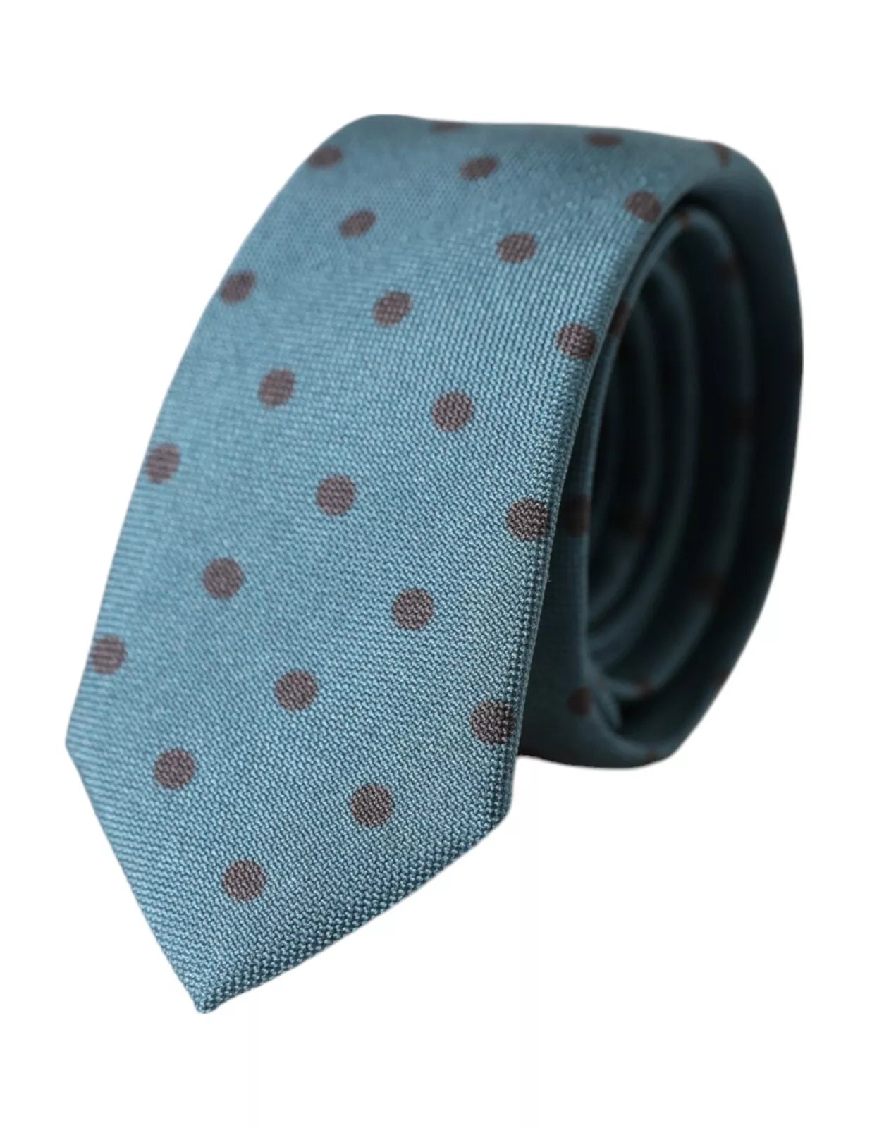 Dolce & Gabbana Blue Black Polka Dot Silk Adjustable Men Tie