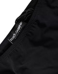 Bas de maillot de bain noir en nylon de Dolce & Gabbana, vêtement de plage élégant et ajusté pour femmes.