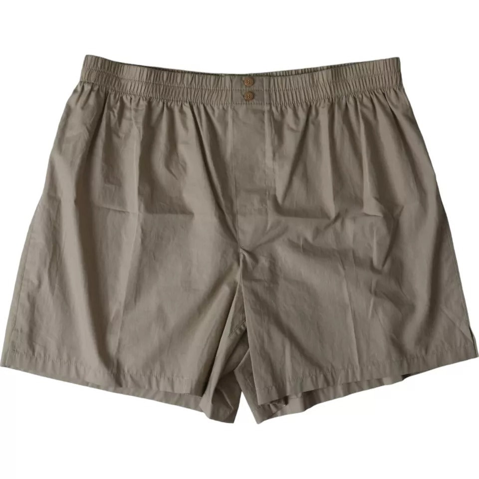 Boxers en coton marron de Dolce & Gabbana, sous-vêtements homme, coupe régulière, vêtement confortable et élégant.