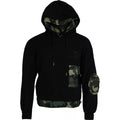 Sweat-shirt à capuche noir camouflage Dolce & Gabbana, style décontracté, en coton avec logo discret, vue de face.