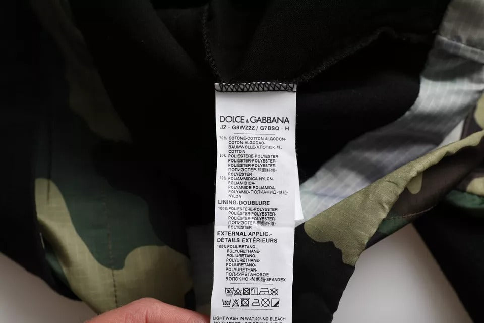 Sweat à capuche Dolce & Gabbana camouflage noire, pull-over en molleton avec capuche, style décontracté et tendance.