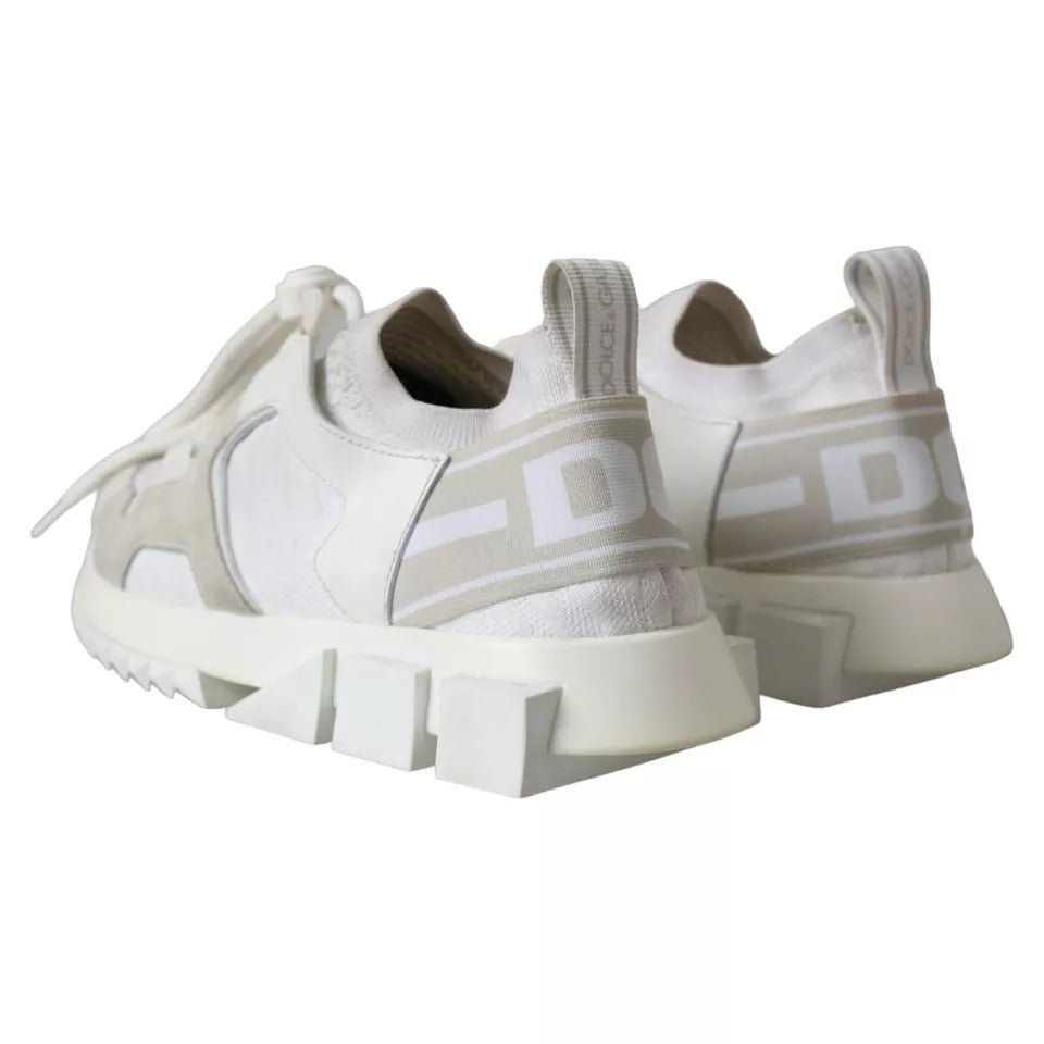 Chaussures de trekking Dolce & Gabbana Sorrento en mesh blanc, baskets de randonnée élégantes avec semelle robuste.