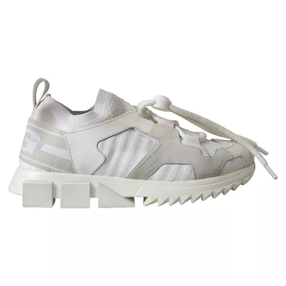 Chaussures de trekking Dolce & Gabbana Sorrento en mesh blanc, baskets robustes et élégantes pour la marche.