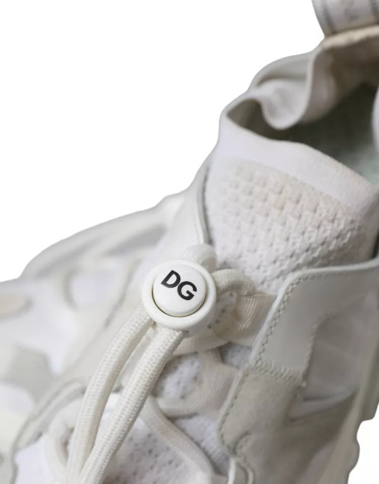 Chaussures de trekking Dolce & Gabbana Sorrento en mesh blanc, baskets confortables et modernes pour la marche.