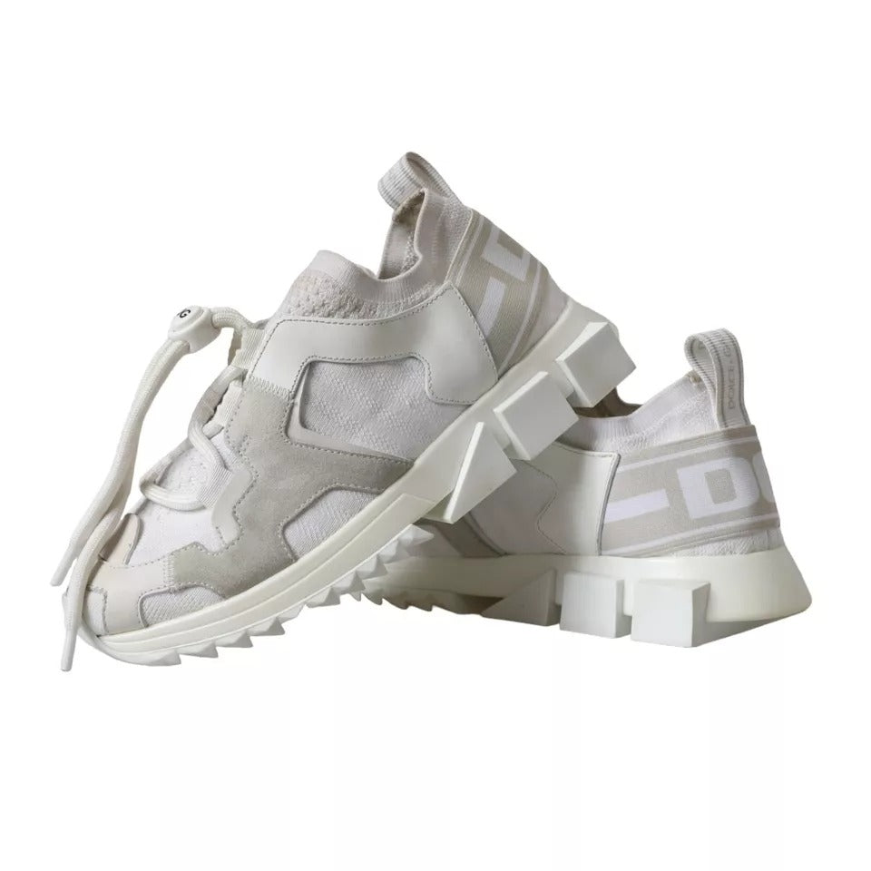 Chaussures de trekking Dolce & Gabbana Sorrento en mesh blanc, baskets confortables et tendance pour la marche.