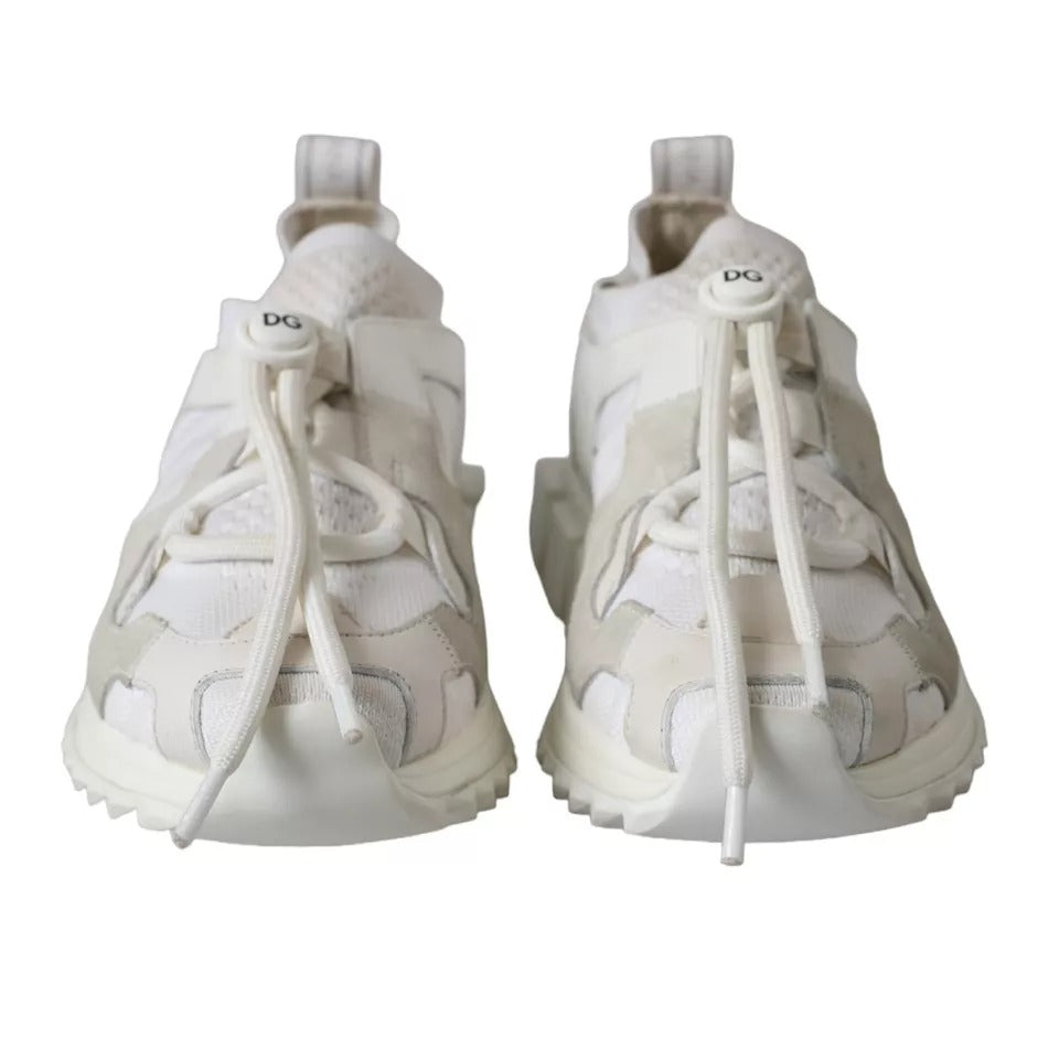Chaussures de randonnée Dolce & Gabbana Sorrento en mesh blanc, baskets de trekking élégantes et confortables.