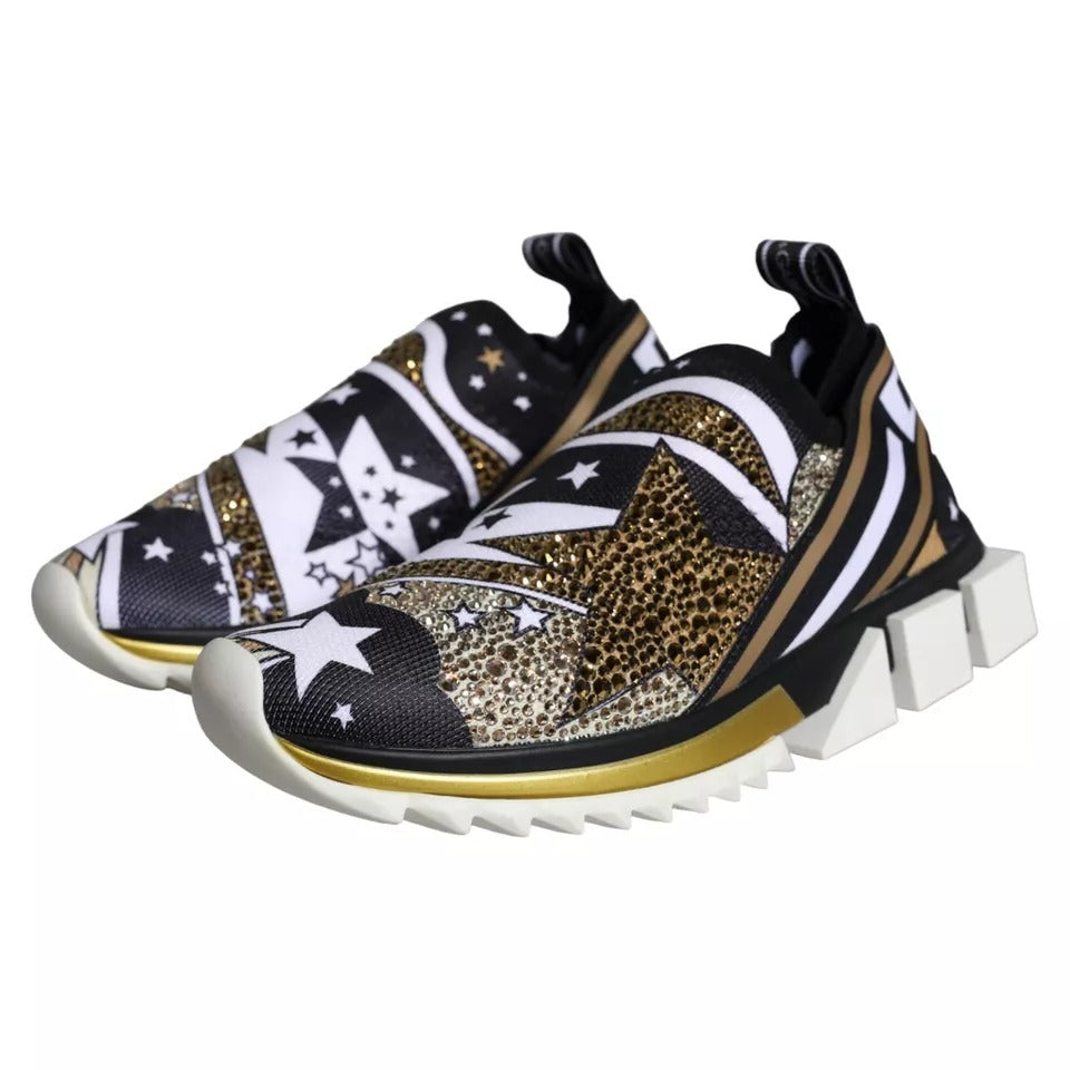 Sneakers Dolce & Gabbana Sorrento à étoiles multicolores et motif comète, chaussures de sport modernes et colorées.