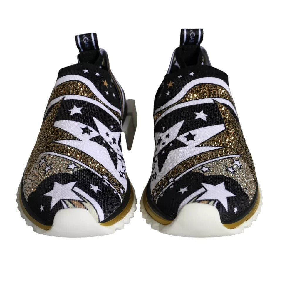 Chaussures sneakers Dolce & Gabbana Sorrento à étoiles multicolores et motif comète, vue de face.