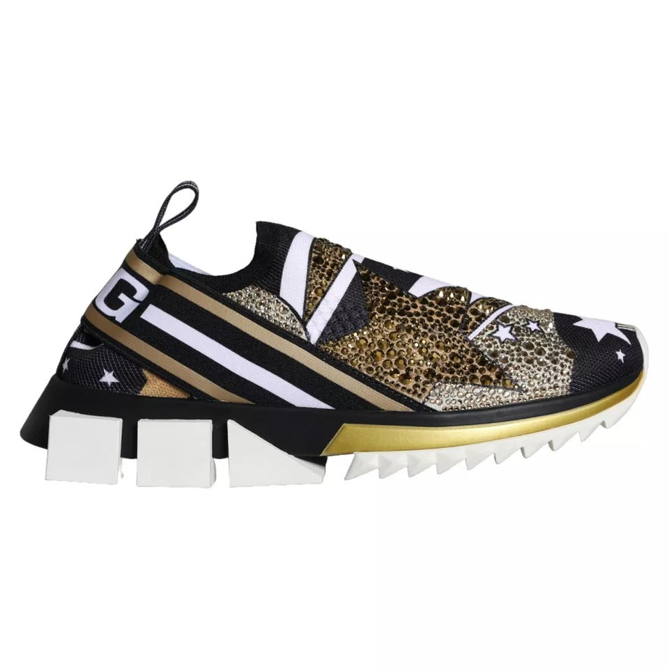 Chaussures sneakers Dolce & Gabbana Sorrento avec impression étoile multicolore et motif comète, vue de face.