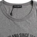 T-shirt gris à motif graphique en coton de Dolce & Gabbana, col rond, pour homme.