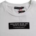 T-shirt casual blanc pour homme Dolce & Gabbana en coton avec appliqué DG, vue de face.