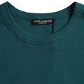 T-shirt Dolce & Gabbana en coton bleu vert à col rond et manches courtes, mode élégante et confortable.