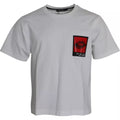 T-shirt blanc pour homme Dolce & Gabbana avec imprimé lèvres rouges en coton, style décontracté et tendance.