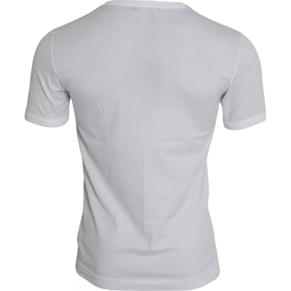 T-shirt blanc Dolce & Gabbana King Of Love à col rond et manches courtes, design élégant et moderne.