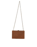 Mini sac à bandoulière Dolce & Gabbana en cuir marron avec cadre doré, style clutch et sac croisé élégant.