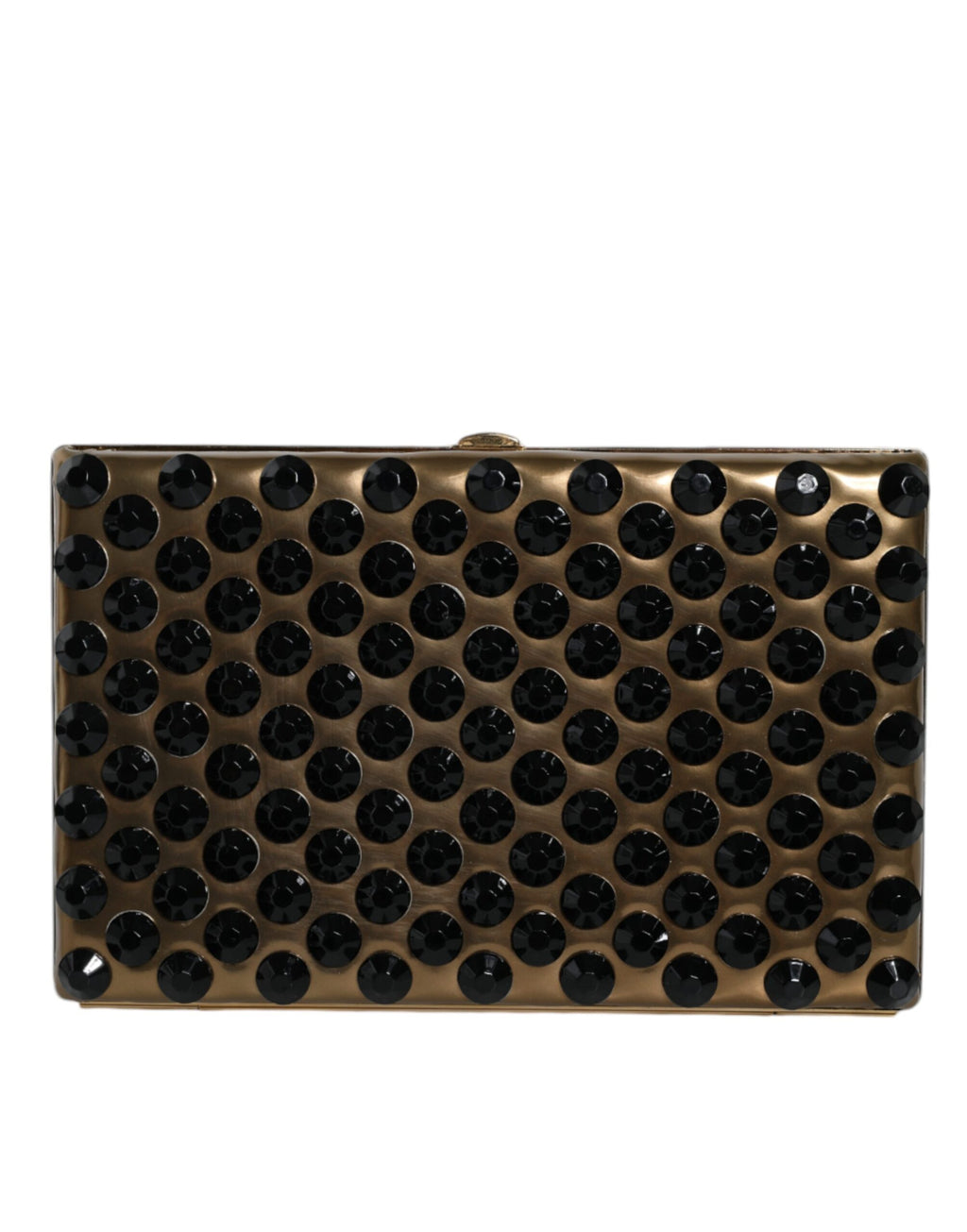 Pochette Dolce & Gabbana dorée en cristal, portefeuille pliant pour soirée, sac à main élégant pour femmes.