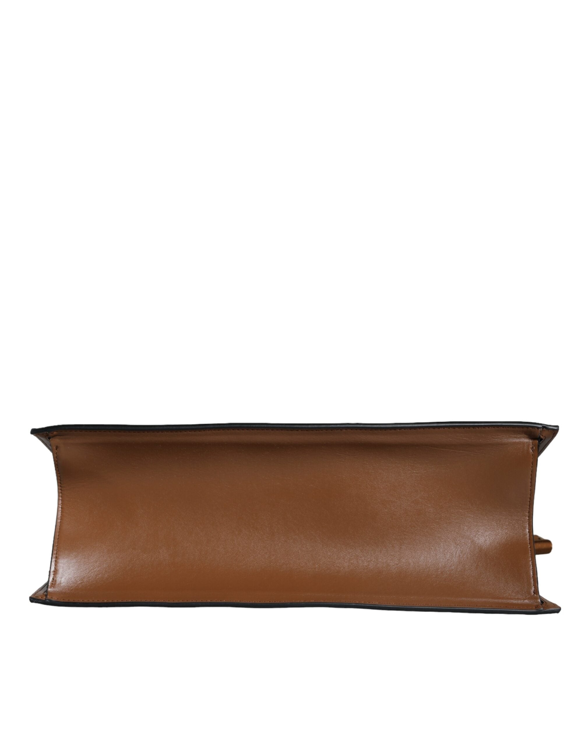 Sac à main bandoulière Versace en jacquard marron en cuir logo, sac tote élégant avec poignée en haut.