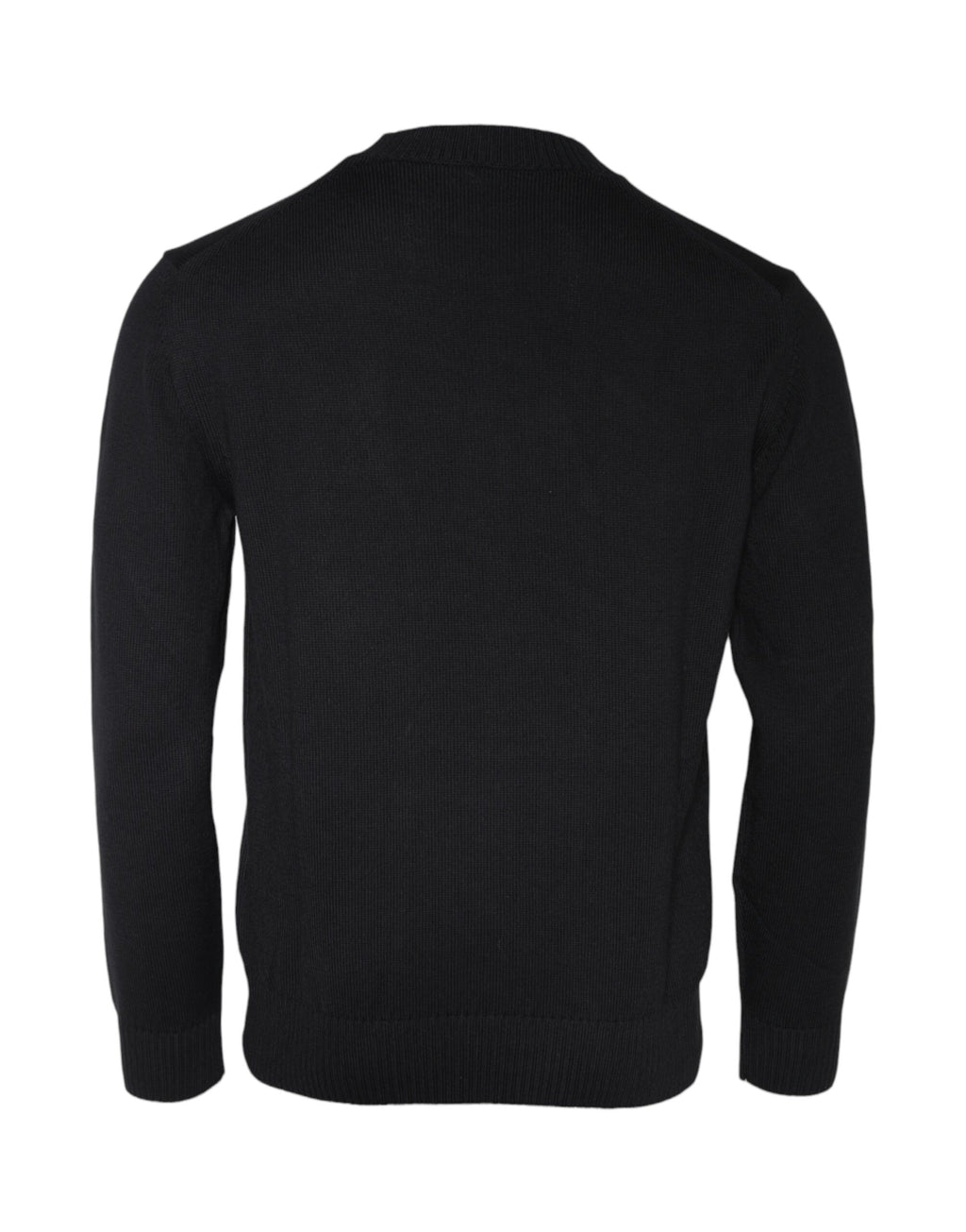 Pull noir à col rond Versace avec broderie Medusa noire, sweat-shirt en tissu doux et élégant.