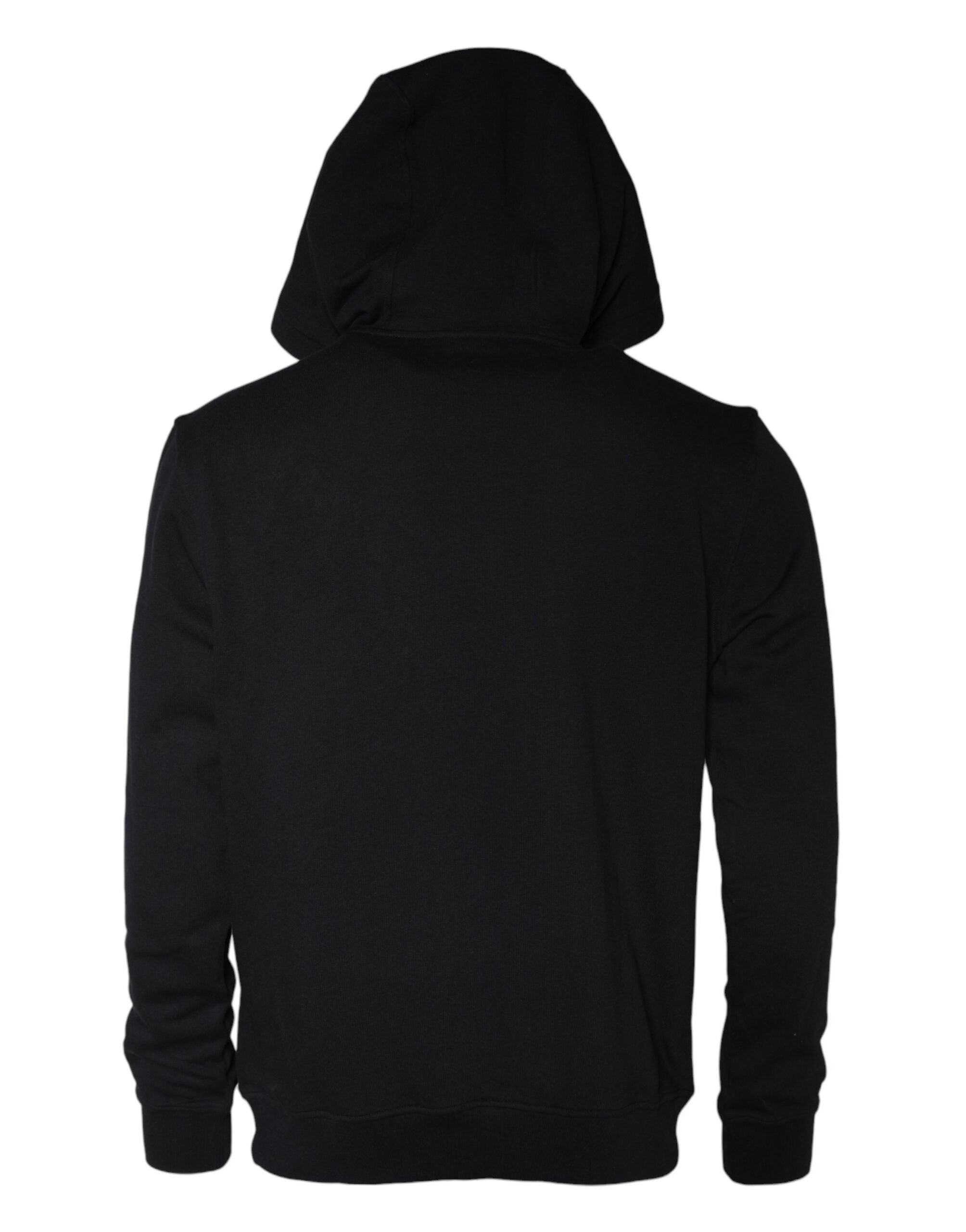 Sweat à capuche en coton noir Versace avec motif Medusa, pull-over décontracté et élégant, style luxueux et sophistiqué.