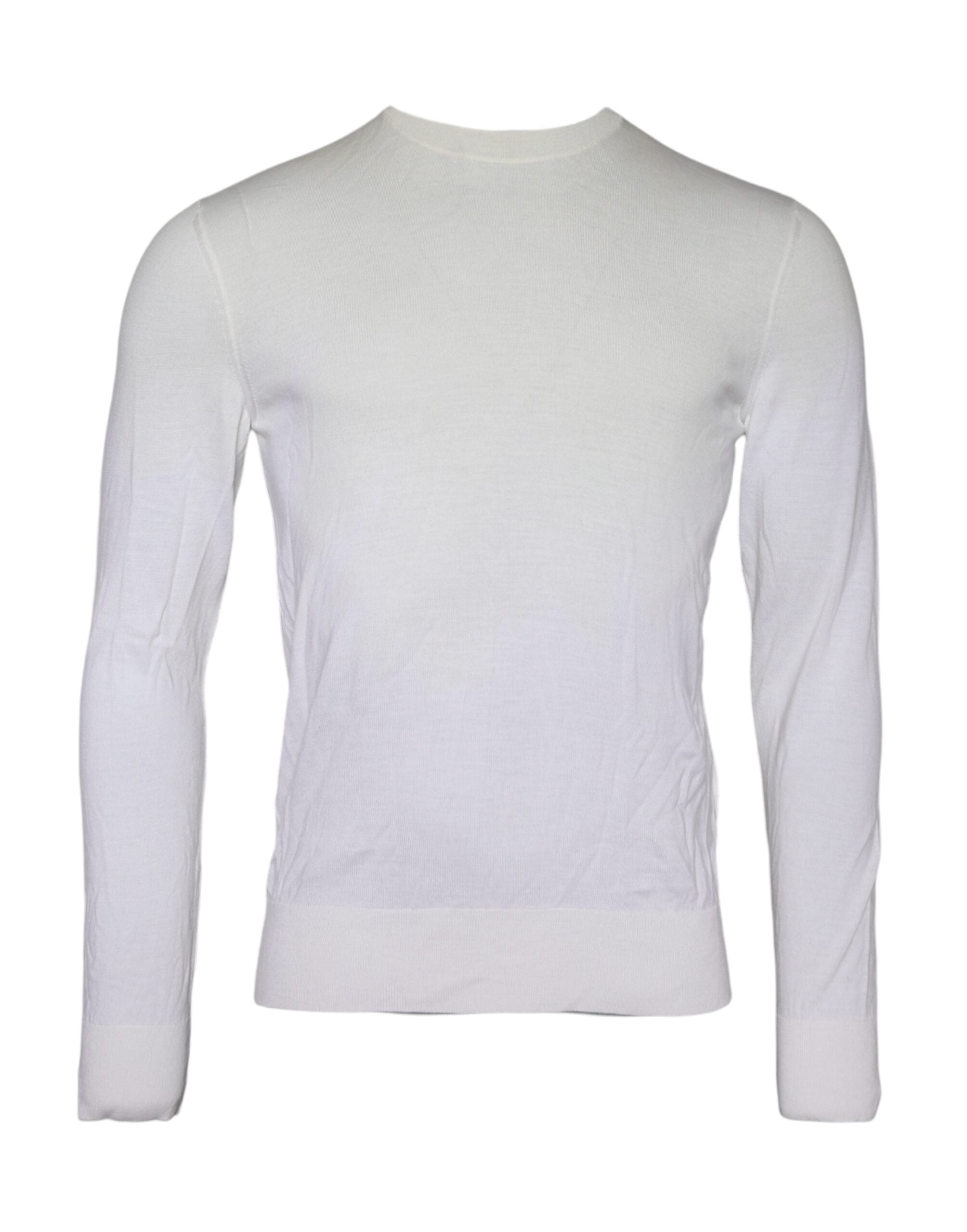 Pull-over en laine blanche Dolce & Gabbana à col roulé, élégant et chaud, idéal pour un look sophistiqué.